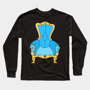 Blue Victorian Cheerful Chair Long Sleeve T-Shirt